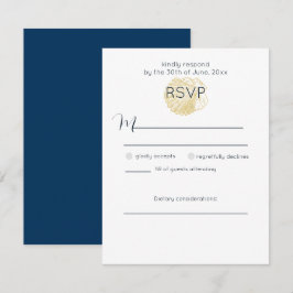 Enkel guldfärgad sjöskal och djup preussisk blå fä OSA kort