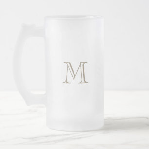 Enkel guldförgylld monogram frostat ölglas