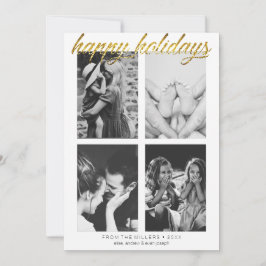 Enkel guldglitter Foto redigerbar semester Julkort