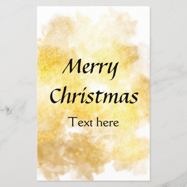 Enkel guldig lägg till din text god jul anpassad flygblad (Framsidan)