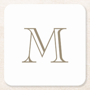 Enkel guldmonogram underlägg papper kvadrat