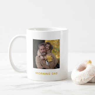 Enkel guldmorgon pappa personlig foto kaffemugg