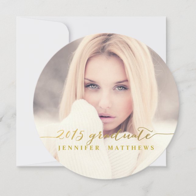 Enkel guldolja | Inbjudan till studentfest (Framsida)