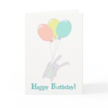 Enkel gullig kanin med ballons