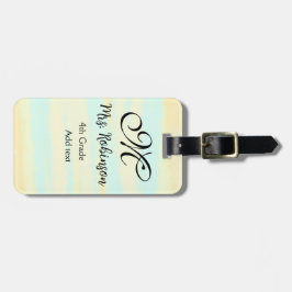 enkel gult, blåfärgsläraruppskattning bagagebricka