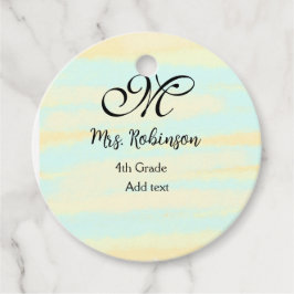 enkel gult, blåfärgsläraruppskattning gåvor etiketter