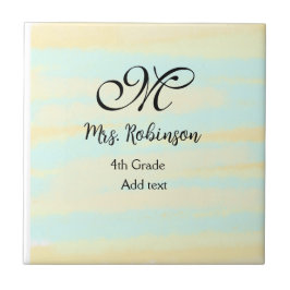 enkel gult, blåfärgsläraruppskattning kakelplatta