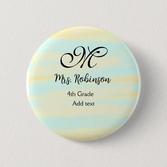 enkel gult, blåfärgsläraruppskattning knapp (Framsida)