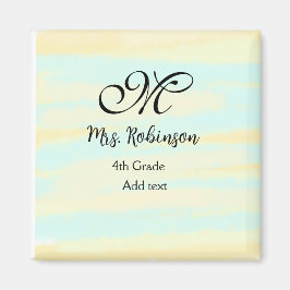 enkel gult, blåfärgsläraruppskattning magnet