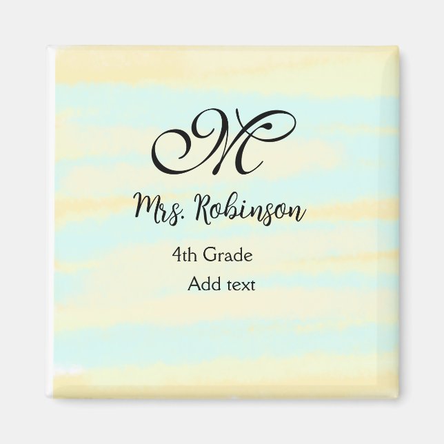 enkel gult, blåfärgsläraruppskattning magnet (Framsidan)