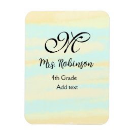 enkel gult, blåfärgsläraruppskattning magnet