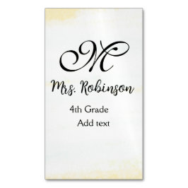 enkel gult, blåfärgsläraruppskattning magnetiska visitkort