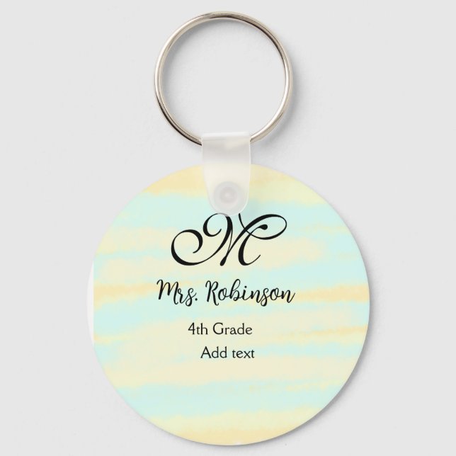 enkel gult, blåfärgsläraruppskattning nyckelring (Framsida)