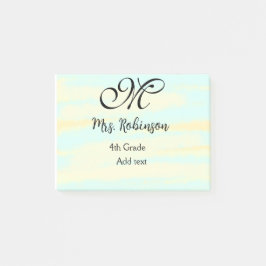 enkel gult, blåfärgsläraruppskattning post-it block