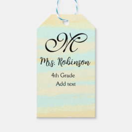 enkel gult, blåfärgsläraruppskattning presentetikett