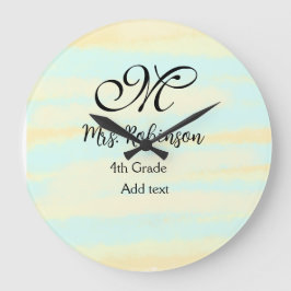 enkel gult, blåfärgsläraruppskattning stor klocka