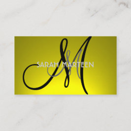 Enkel gult bleknar beställnings- monogramkort visitkort