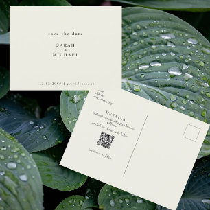 Enkel Gult för QR-kod Bröllop Spara datum Vykort