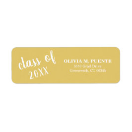 Enkel Gult Guld Studenten Returadress Returadress Etikett