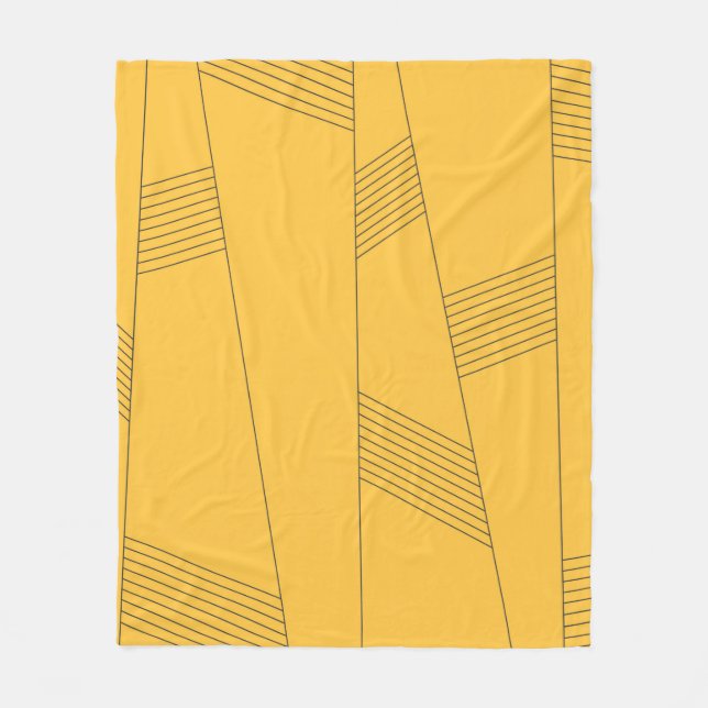 Enkel, gult, modern abstrakt grafisk design fleecefilt (Framsidan)