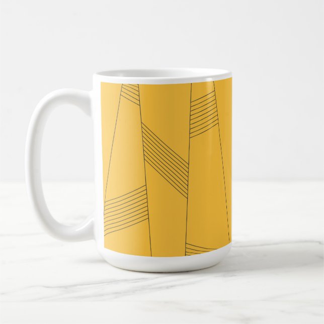 Enkel, gult, modern abstrakt grafisk design kaffemugg (Vänster)