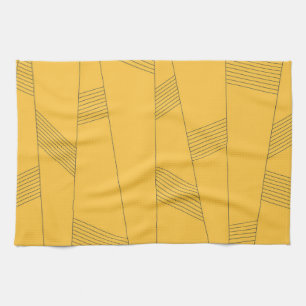 Enkel, gult, modern abstrakt grafisk design kökshandduk