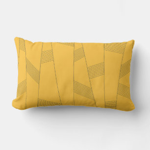 Enkel, gult, modern abstrakt grafisk design lumbarkudde