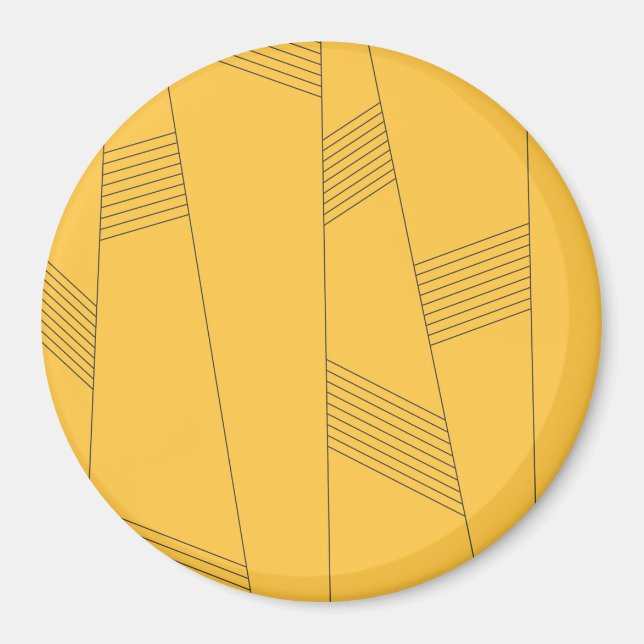 Enkel, gult, modern abstrakt grafisk design magnet (Framsidan)