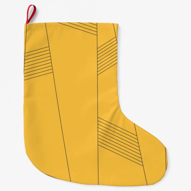 Enkel, gult, modern abstrakt grafisk design stor julstrumpa (Framsidan)