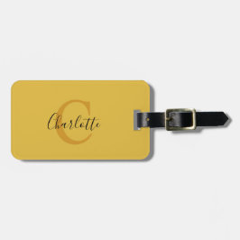 Enkel Gult - monogram resggage-tagg Bagagebricka