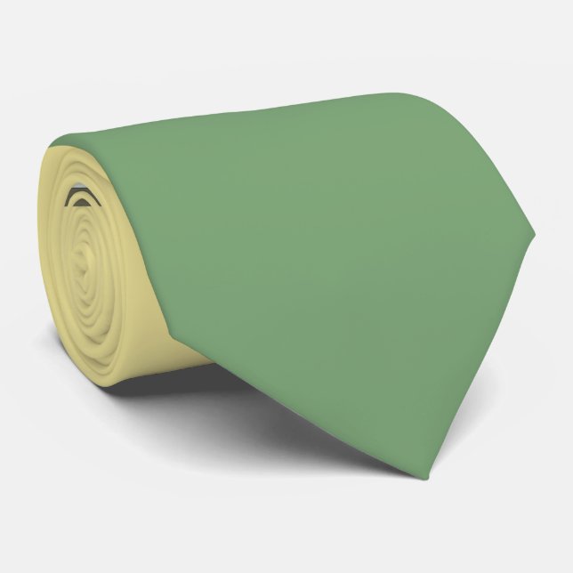 Enkel Gult och Asparagus Grönt 2-ton Slips (Rullad)