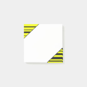Enkel gult/svarten Bi-Inspirerade randar noterar Post-it Block