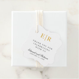 Enkel gyllene monogram Elegant bröllop Gåvor Etiketter
