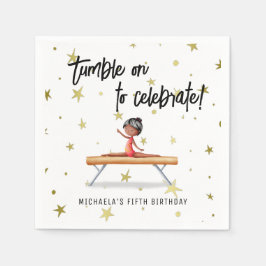 Enkel Gymnastics Balance Beam Girl Birthday Pappersservett