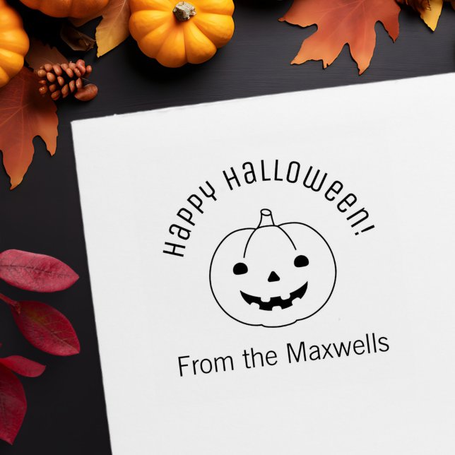 Enkel Halloween-pumpa för meddelande Självfärgande Stämpel (Skapare uppladdad)