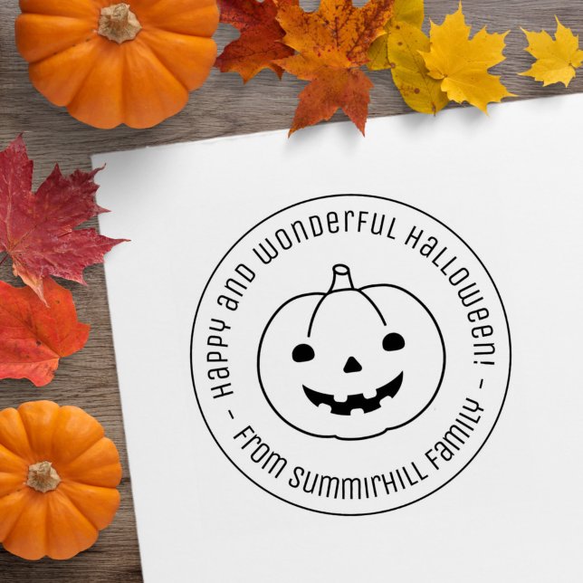 Enkel Halloween-pumpa rund meddelande Stämpel (Skapare uppladdad)