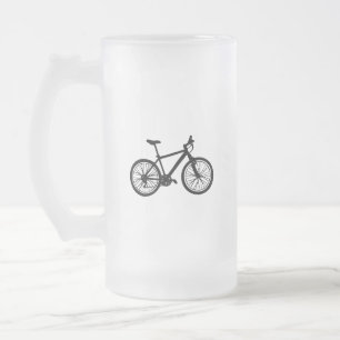 Enkel hand plockadecykel i svartvitt frostat ölglas