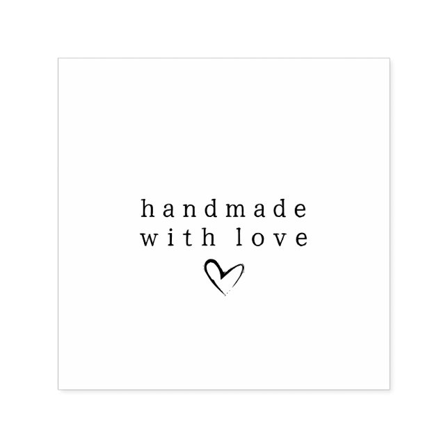 Enkel handdator med Kärlek Heart | Svartvit Självfärgande Stämpel (Design)