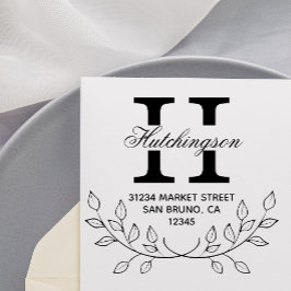 Enkel handdragen andedräkt | Returadress av Grönt Självfärgande Stämpel