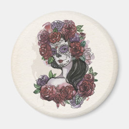 Enkel handdragen Dia de los Muertos | Magnet