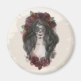 Enkel handdragen Dia de los Muertos | Magnet