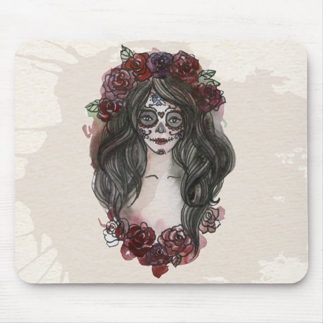 Enkel handdragen Dia de los Muertos | Mousepad Musmatta (Framsidan)