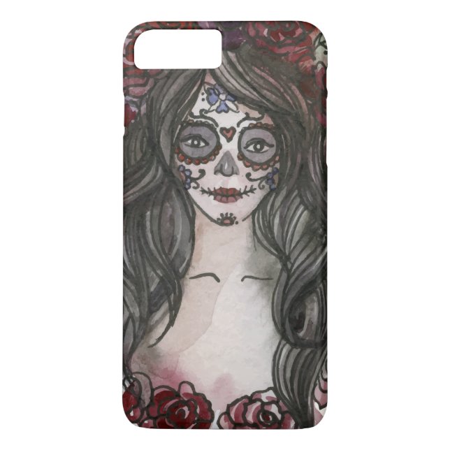 Enkel handdragen Dia de los Muertos | Telefonväska Case-Mate iPhone Skal (Baksida)