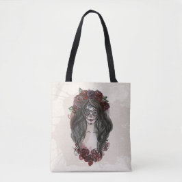 Enkel handdragen Dia de los Muertos | Tote Bag Tygkasse