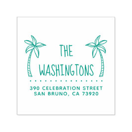 Enkel Handflatan Träd Family Namn Returadress Självfärgande Stämpel