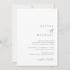 Enkel handskrift av Elegant Bröllop Inbjudningar