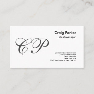 Enkel handskrift av Monogram-Professionell Visitkort