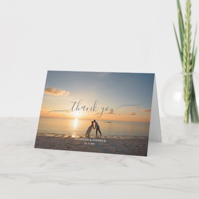 Enkel handskrift, foto tack kort (Framsida)
