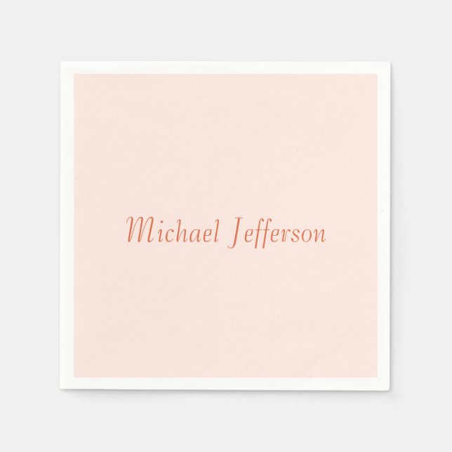 Enkel handskriftsskript Namn Elegant Enkel  Pappersservett (Framsidan)
