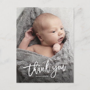 Enkel Handskriven Baby Foto Tack Vykort